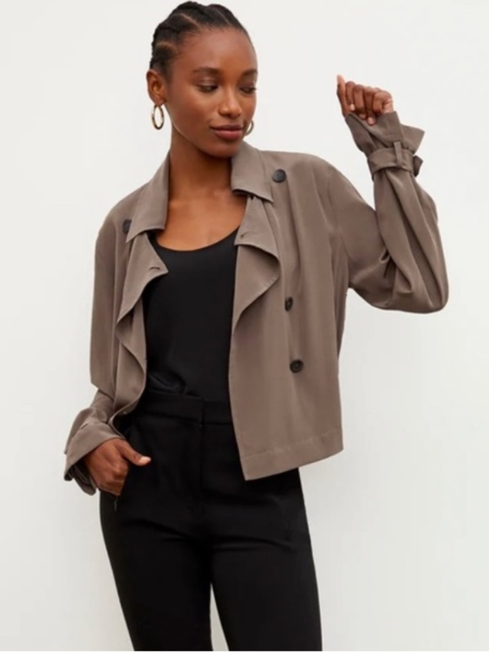 NWT MM Lafleur Silk The Scotte Jacket in Deep Khaki Size XXL